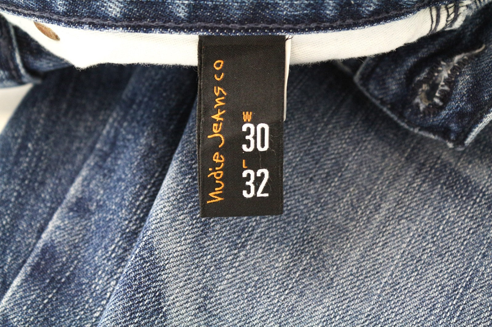 NUDIE JEANS Slim Jim Men Jeans W30/L32 Mid Blue Non-Stretch Cotton Zippered