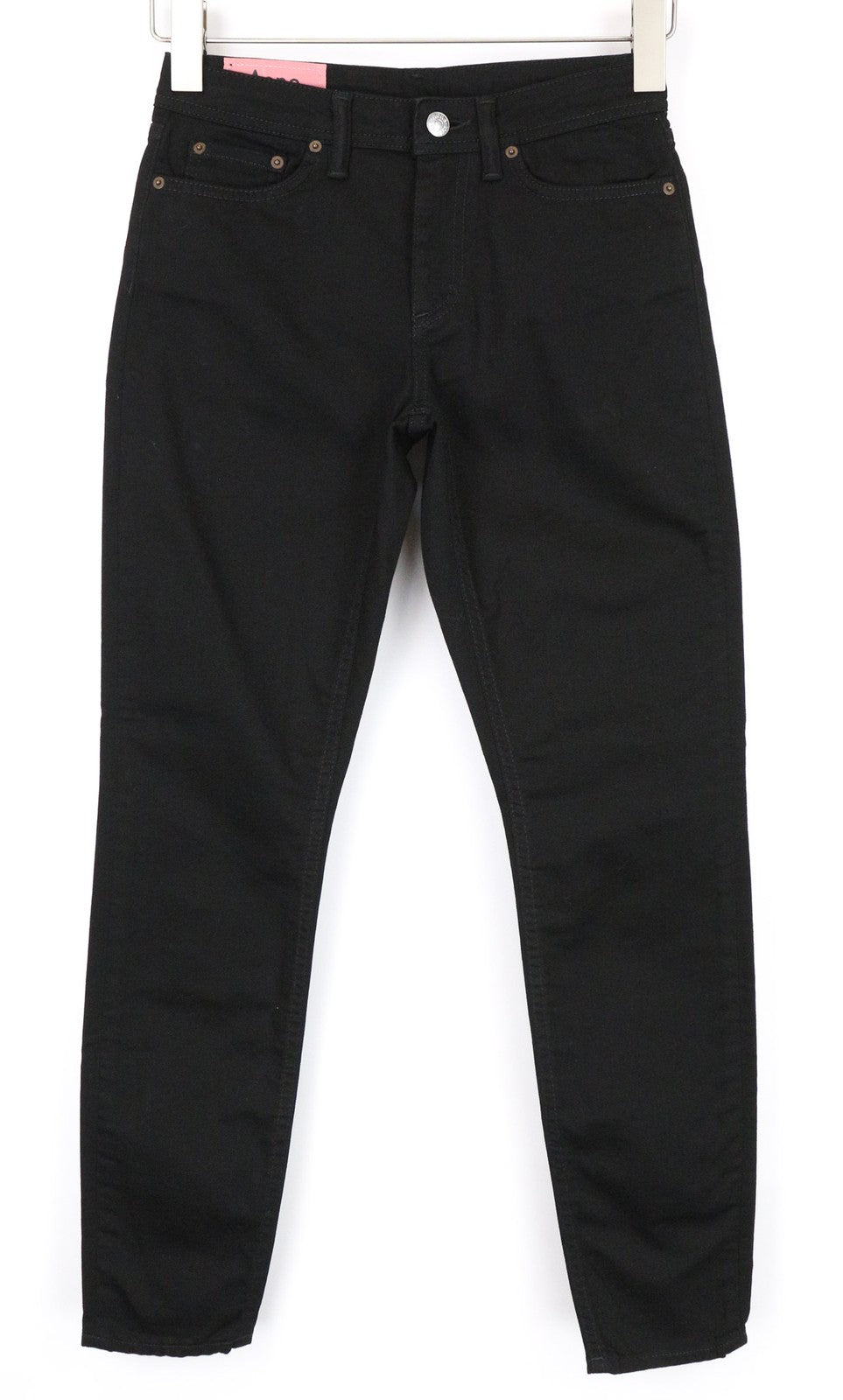 ACNE STUDIOS Women Jeans W25/L32 Solid Black Denim Skinny Fitted Classic Stretch