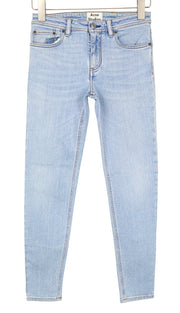 ACNE STUDIOS Climb Women Jeans W26/L32 Light Blue Skinny Fitted Stretch Zippered