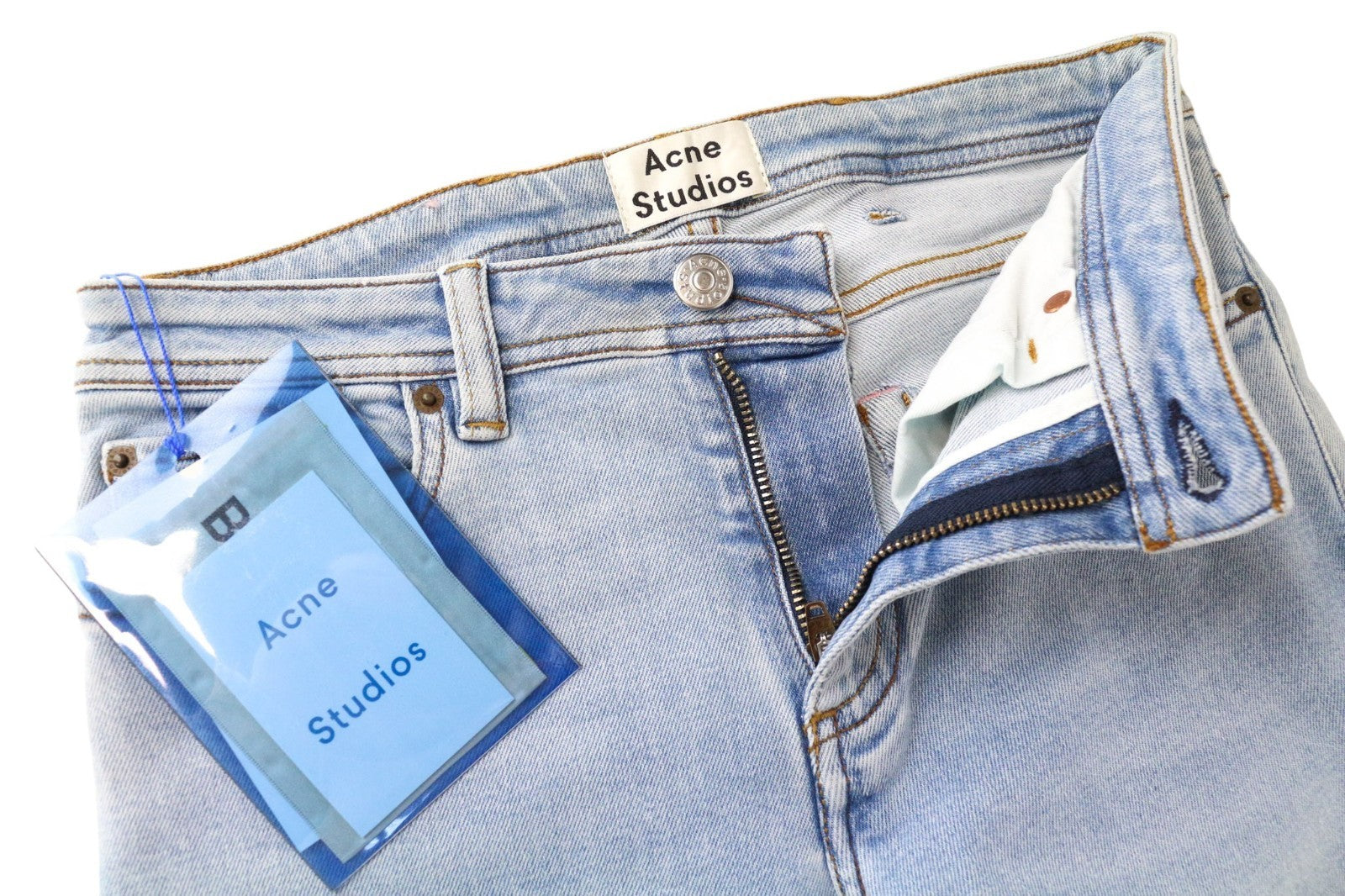 ACNE STUDIOS Climb Women Jeans W26/L32 Light Blue Skinny Fitted Stretch Zippered