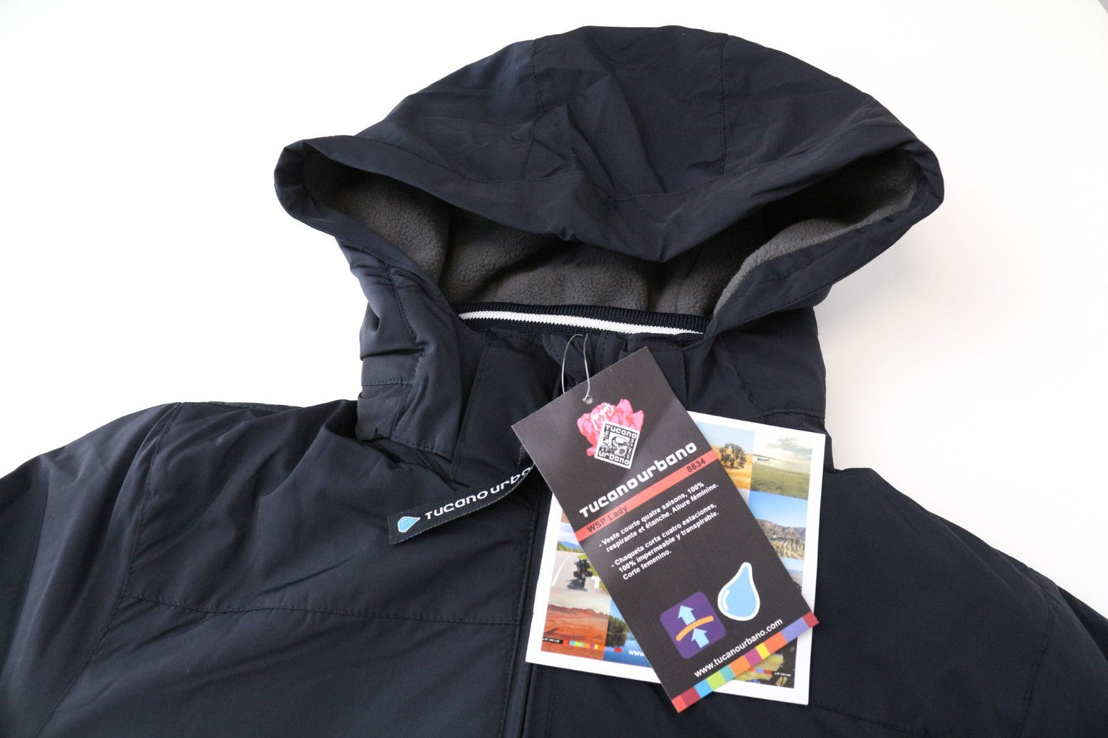 TUCANO URBANO WSP Women Jacket IT38 Navy Breathable Windproof Motorcycle Hooded