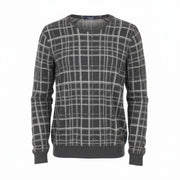 SCOTCH & SODA Men Sweatshirt ~S Mid Grey Tartan Checked Melange Round Neck