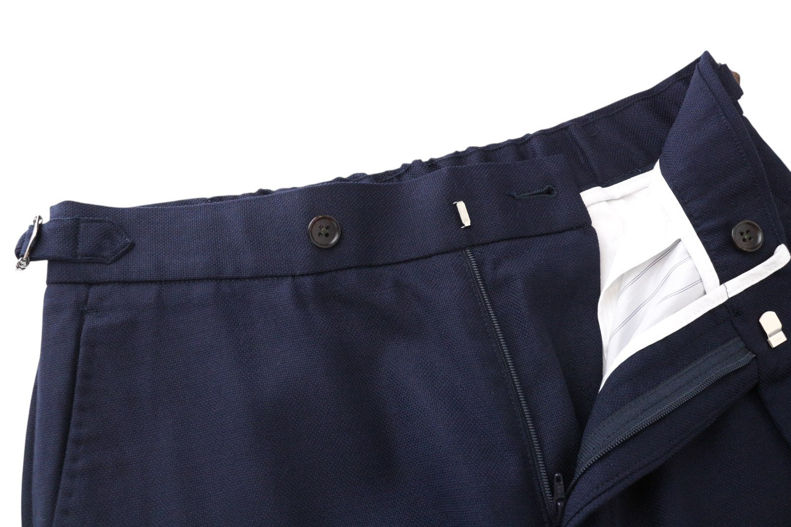 SUITSUPPLY Havana Patch Men Suit UK34R Blue 2-Piece Slim Wool Stretch Unlined