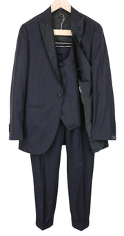 SUITSUPPLY La Spalla Men Suit UK36R Wool S130s Tuxedo Navy Blue 3-Piece Slim