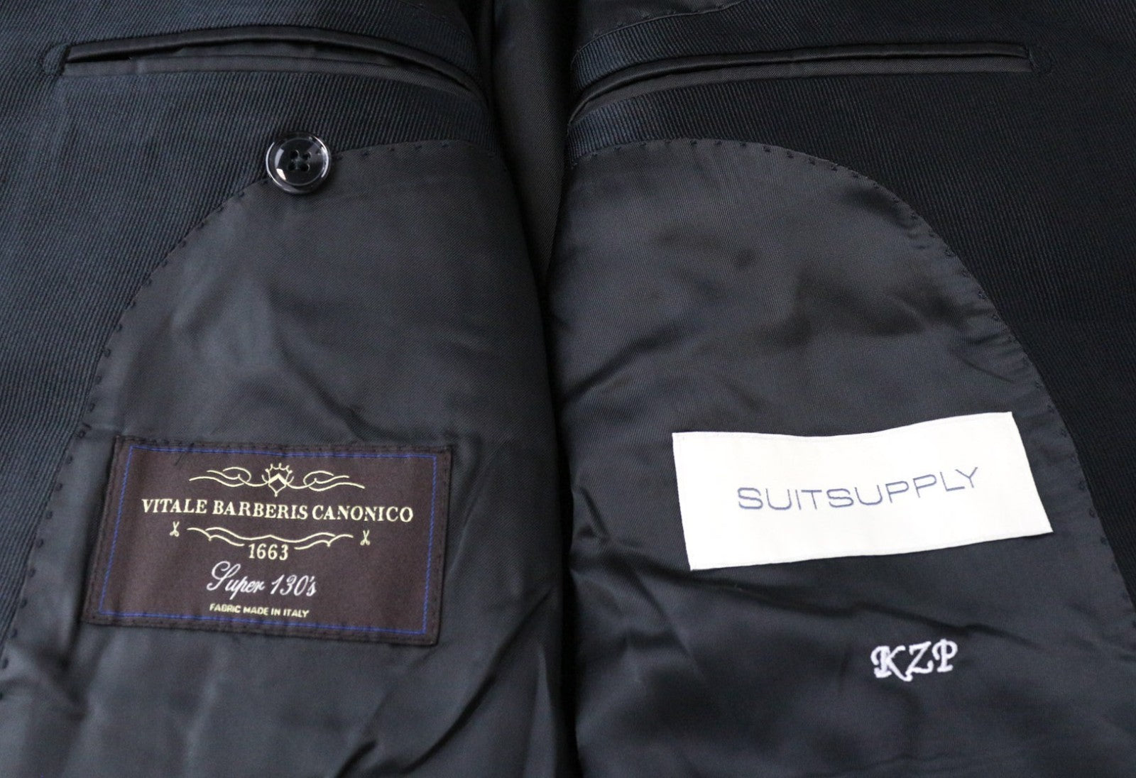 SUITSUPPLY La Spalla Men Suit UK36R Wool S130s Tuxedo Navy Blue 3-Piece Slim