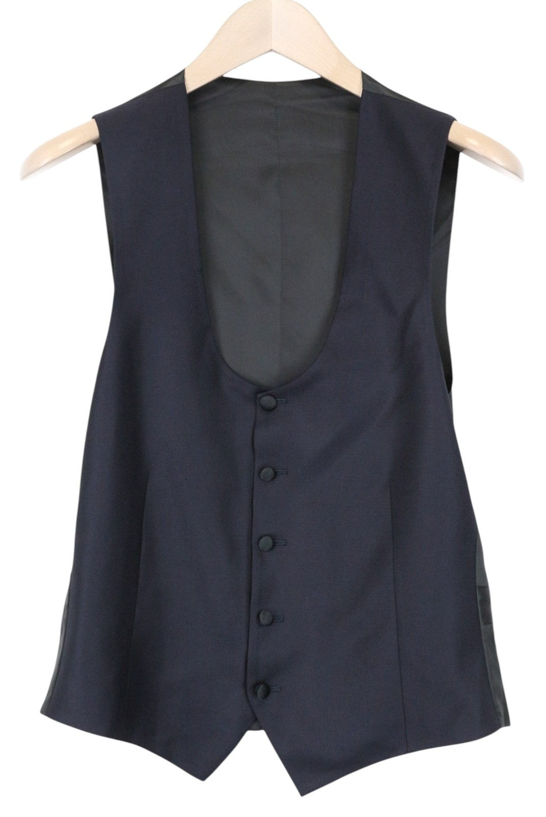 SUITSUPPLY La Spalla Men Suit UK36R Wool S130s Tuxedo Navy Blue 3-Piece Slim