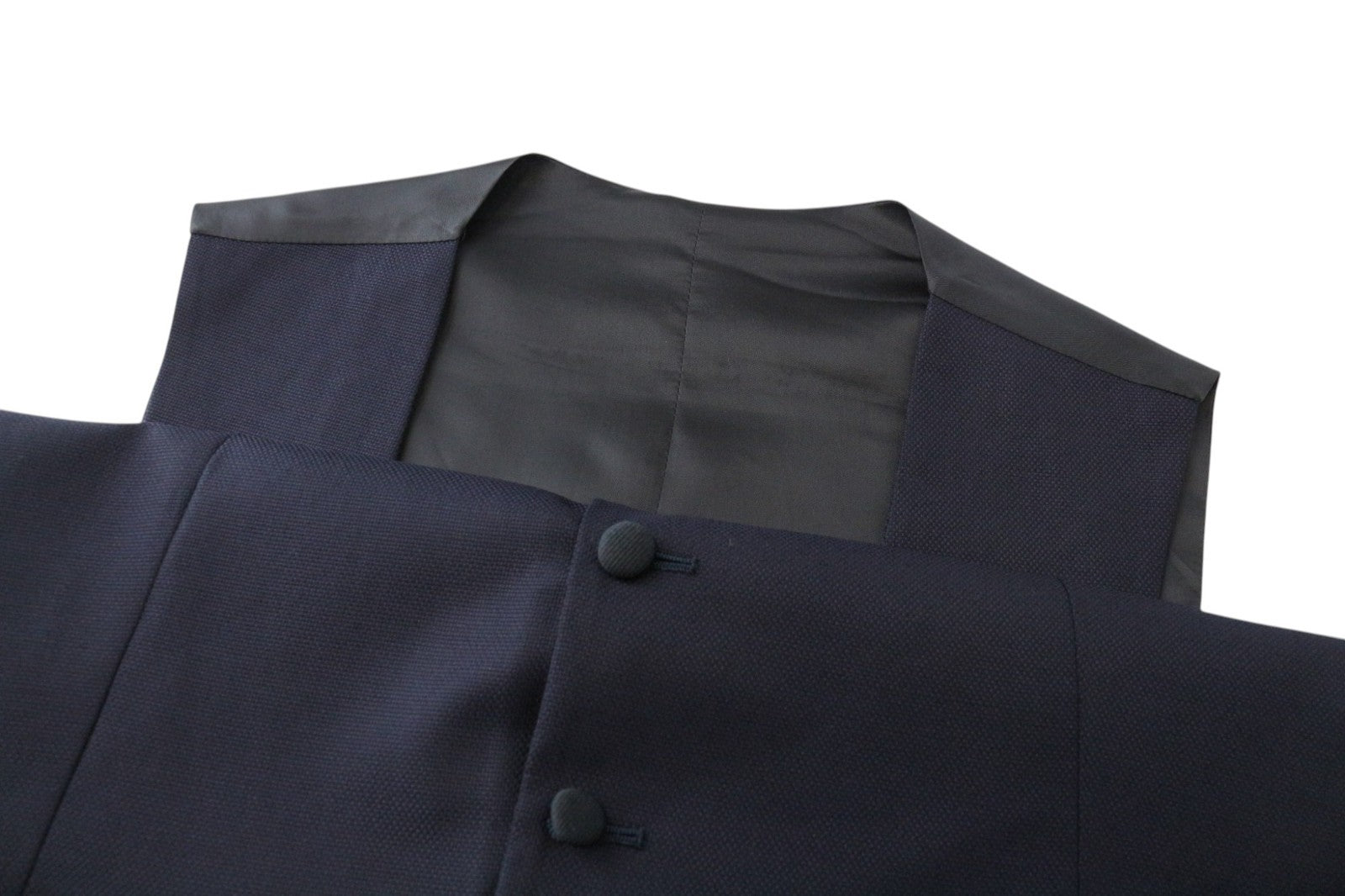 SUITSUPPLY La Spalla Men Suit UK36R Wool S130s Tuxedo Navy Blue 3-Piece Slim