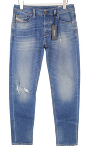 DIESEL Larkee-Beex 089AW Men Jeans W32/L32 Blue Regular Tapered Distress Stretch