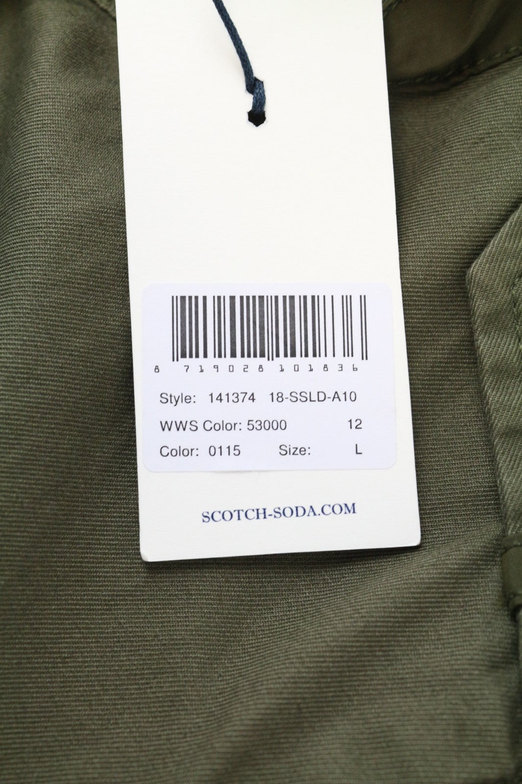 SCOTCH & SODA Men Jacket L Military Green 2-in-1 Classic Transformable Cotton