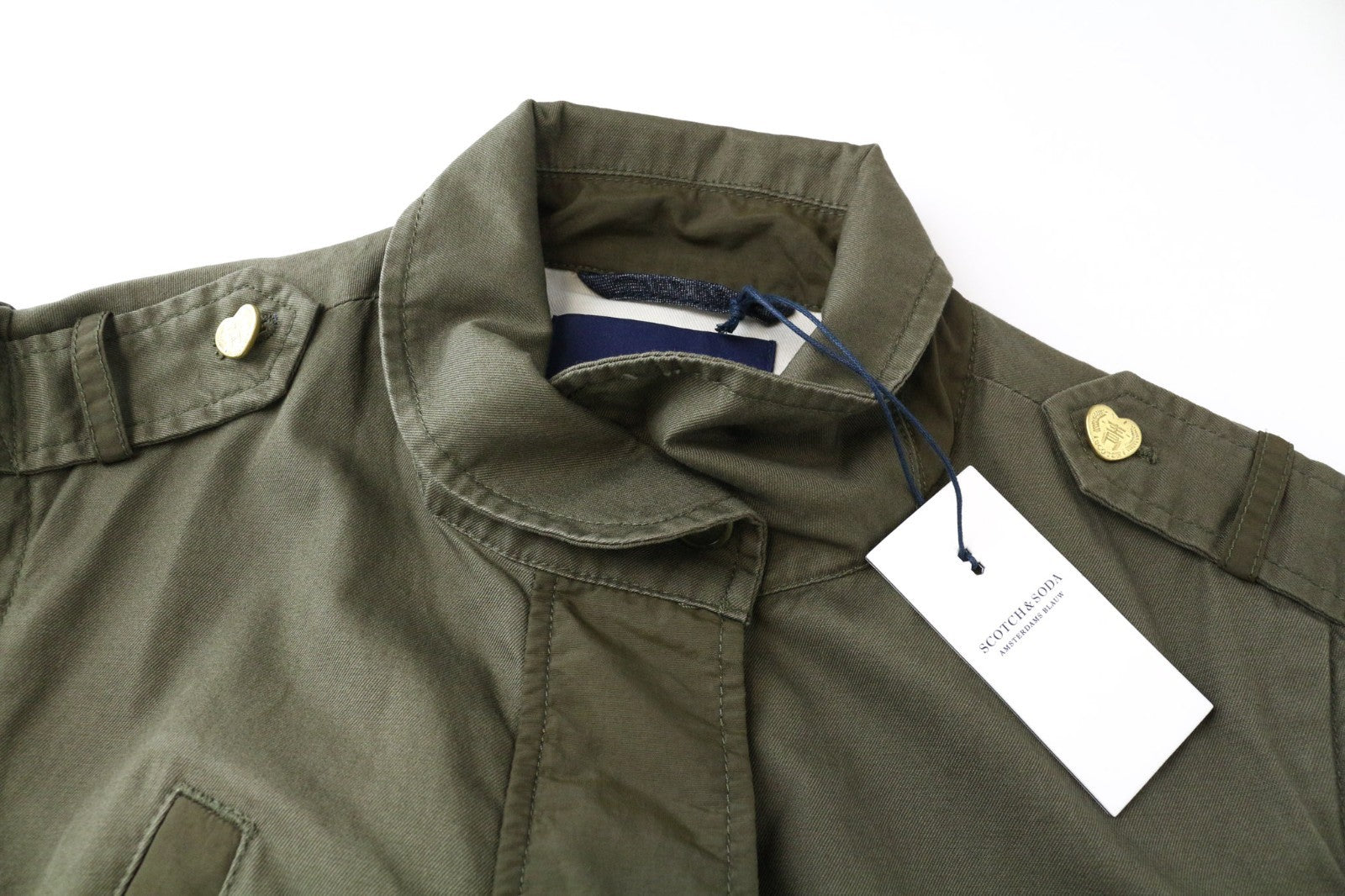 SCOTCH & SODA Men Jacket L Military Green 2-in-1 Classic Transformable Cotton