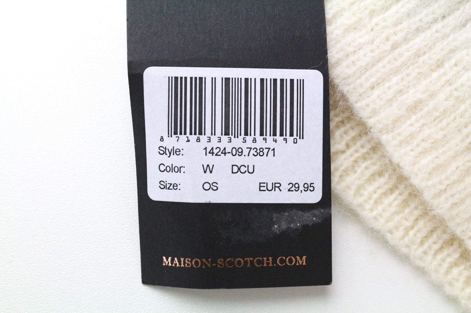 MAISON SCOTCH Women Hat One Size Off-White Beanie 2-Pack Wool Mohair Stars Knit