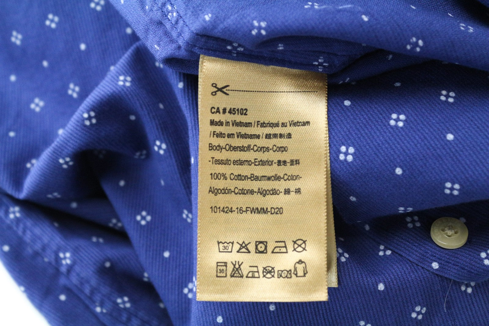 SCOTCH & SODA Ams Couture Men Shirt M Blue Pure Cotton Patterned Long Sleeved