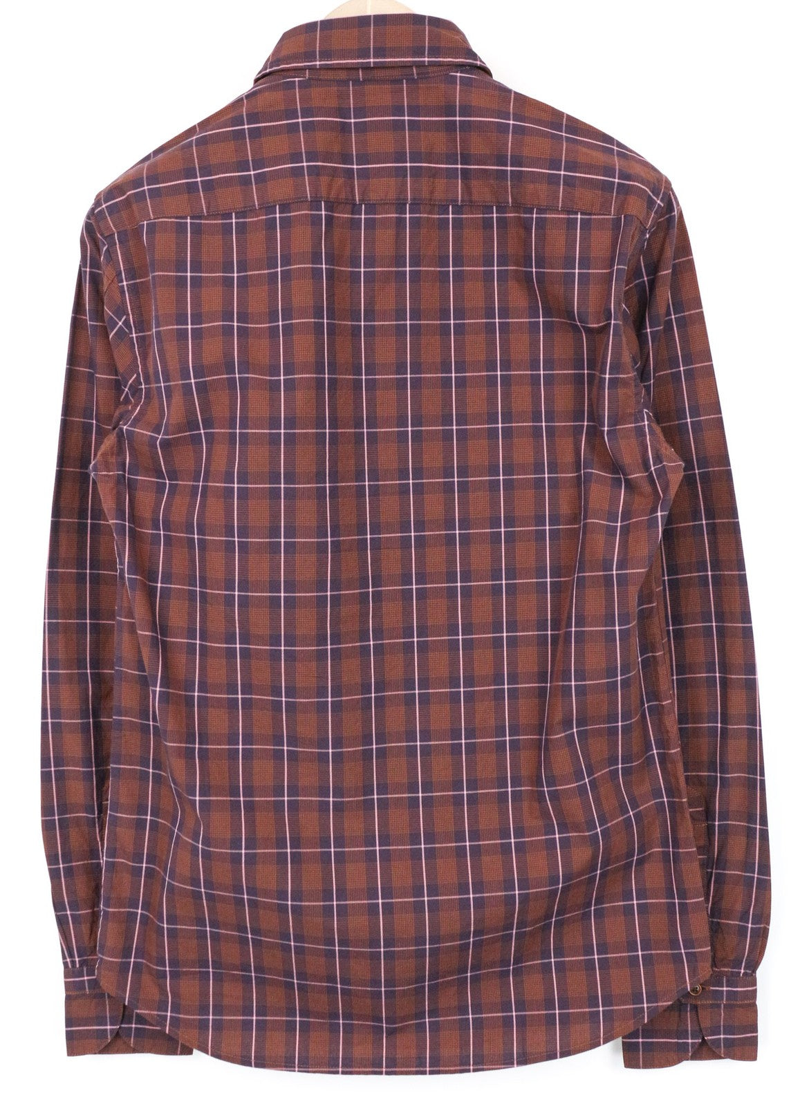 SCOTCH & SODA Ams Couture Men Shirt S Pure Cotton Purple Brown Checked Pattern
