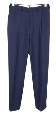 SUITSUPPLY Unspecified Men Trousers 44 Blue Checked Pattern Pleated Front Formal