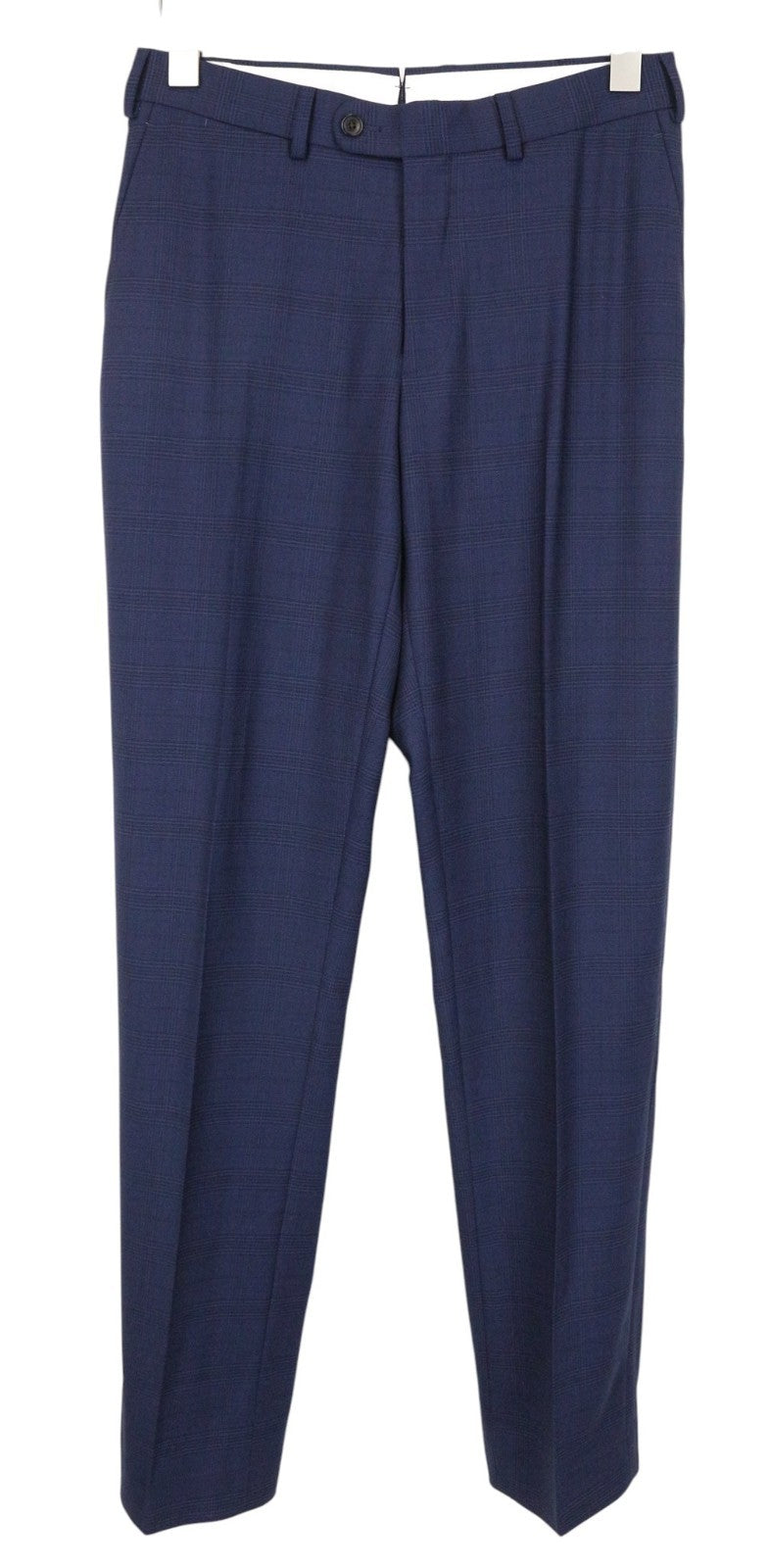 SUITSUPPLY Unspecified Men Trousers 44 Blue Checked Pattern Pleated Front Formal