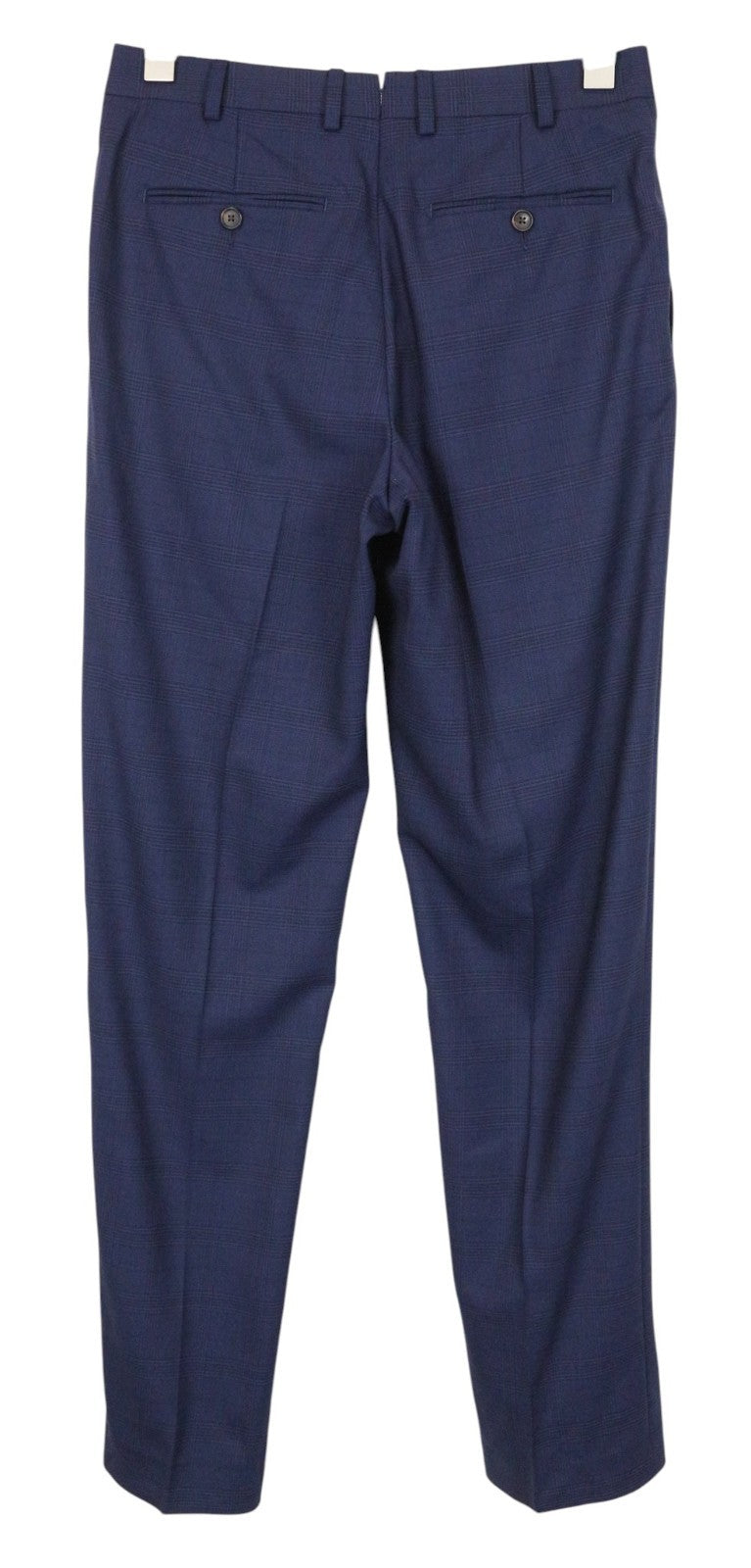 SUITSUPPLY Unspecified Men Trousers 44 Blue Checked Pattern Pleated Front Formal