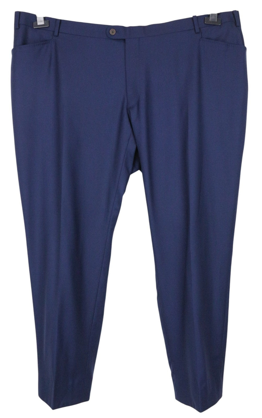 SUITSUPPLY Lazio Men Trousers UK54S Blue Pure Wool Pleated Front Formal