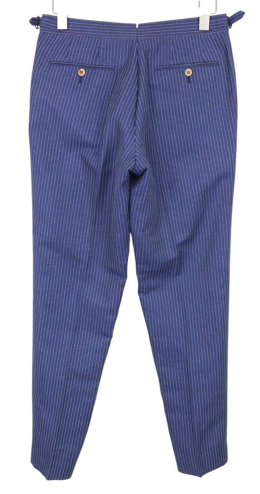 SUITSUPPLY Brentwood Men Trousers UK38R Blue Linen Cotton Striped Pleated