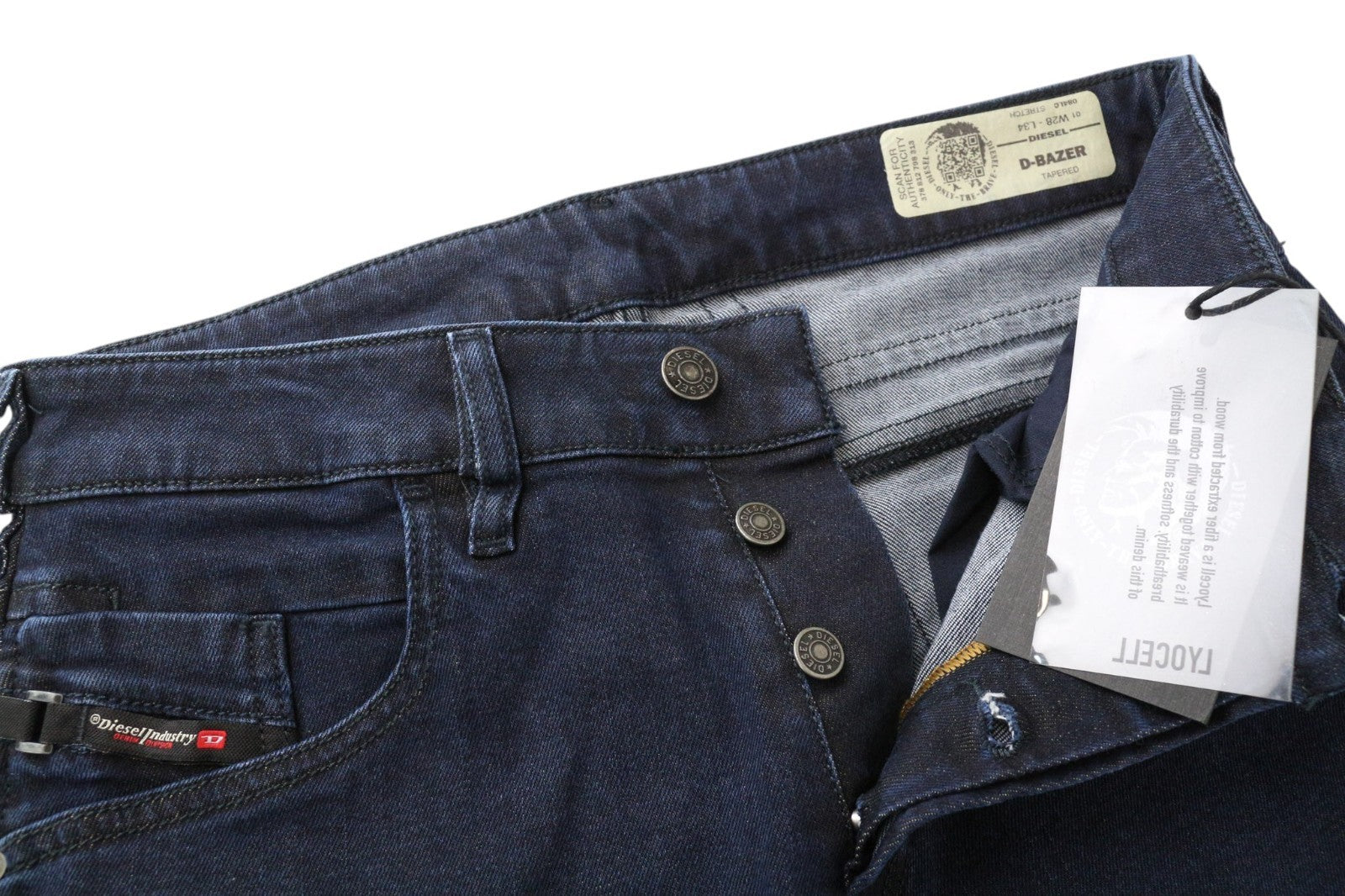 DIESEL D-Bazer 084LC Men Jeans W28/L34 Tapered Fit Dark Blue Cotton Stretch