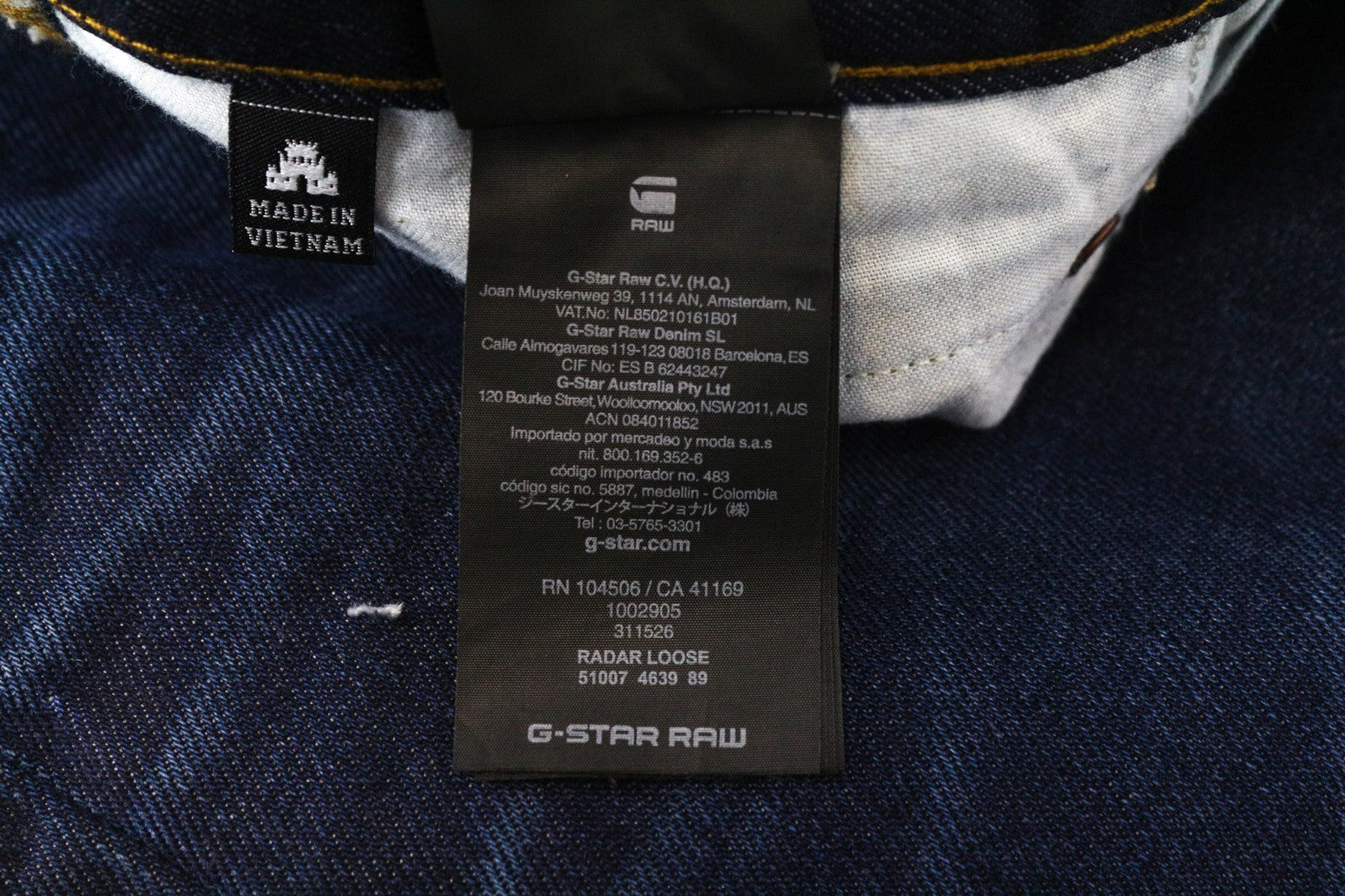 G-STAR RAW Radar Men Jeans W28/L34 Loose Fit Washed Blue Pure Cotton