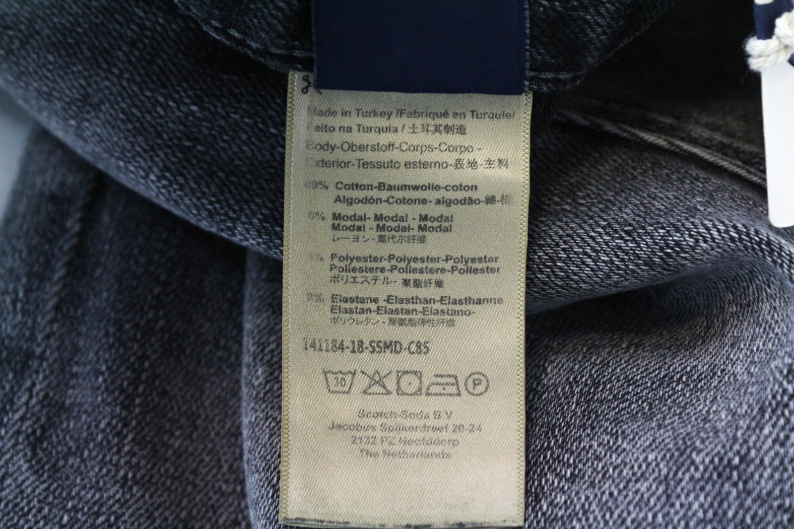 SCOTCH & SODA Skim X Women Jeans W28/L32 Skinny Grey Cotton Stretch Ripped Knee