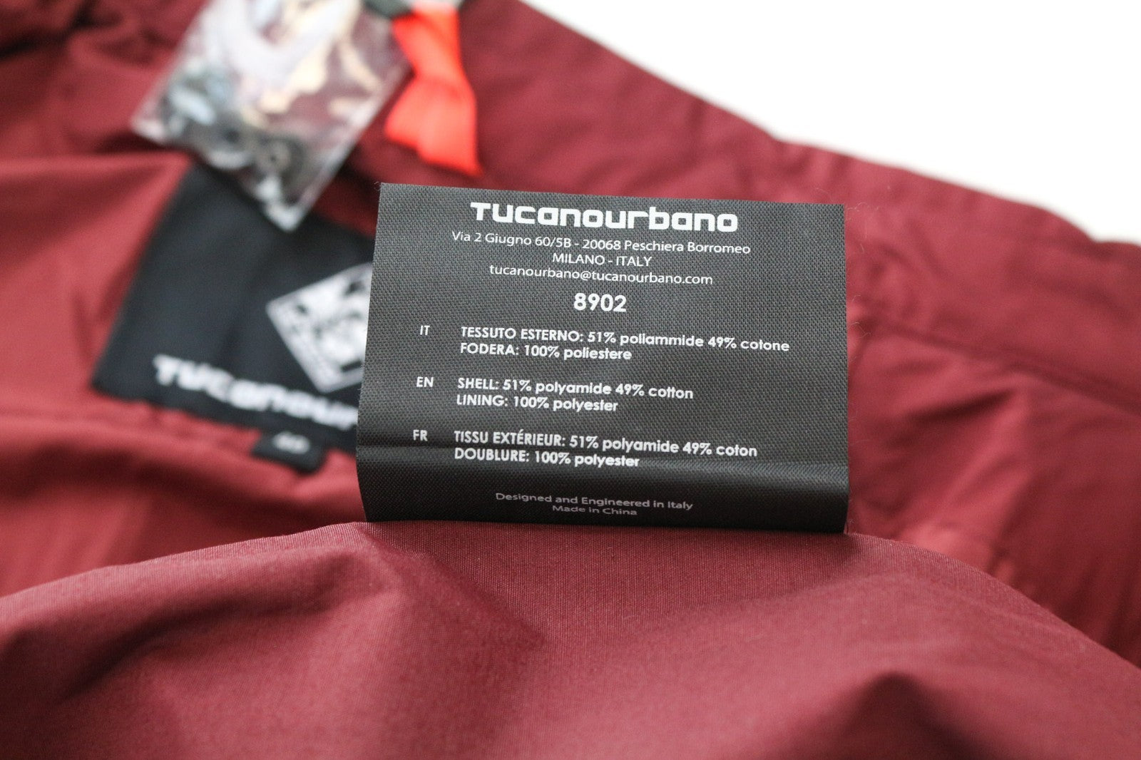 TUCANO URBANO Demetra Women Jacket IT40 Red Cotton Blend Long Sleeve Breathable