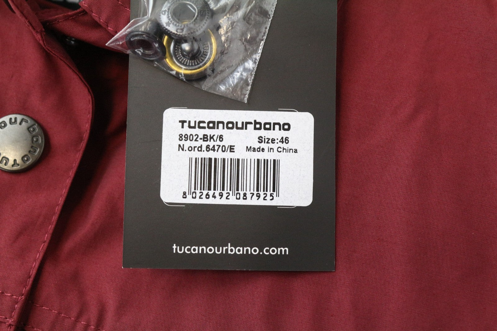TUCANO URBANO Demetra Women Jacket IT46 Red Cotton Blend Long Sleeved Windproof