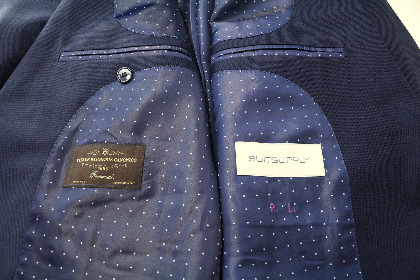 SUITSUPPLY La Spalla Men Blazer UK50L Single-Breasted Classic Lined Blue Wool