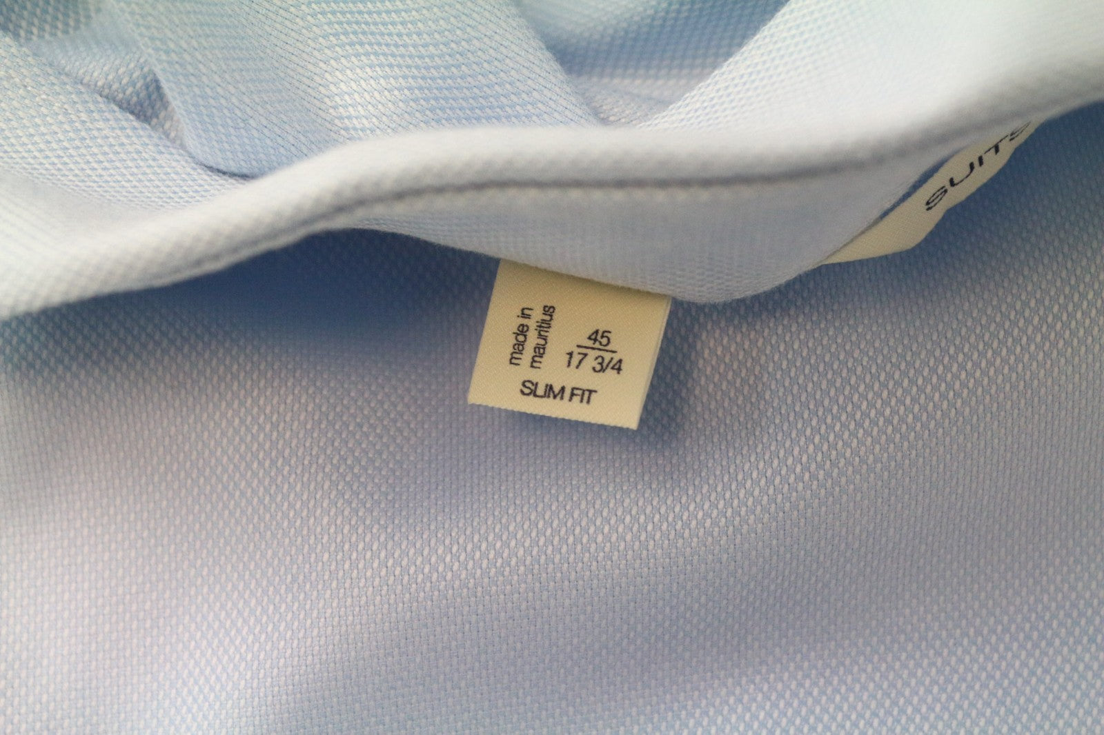 SUITSUPPLY Traveller Men Shirt 45/ 17 3/4 Slim Blue Pure Cotton Button-Up Formal