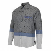DESIGUAL Didac Men Shirt S Grey Pure Cotton Patterned Long Sleeve