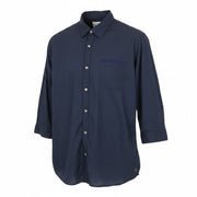 SCOTCH & SODA Ams Couture Men Shirt ~M Navy Blue Pocketed Button-Up 3/4 Sleeve