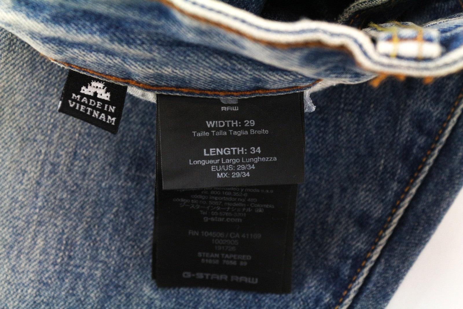 G-STAR RAW Stean Men Jeans W29/L34 Tapered Fit Washed Blue Pure Cotton