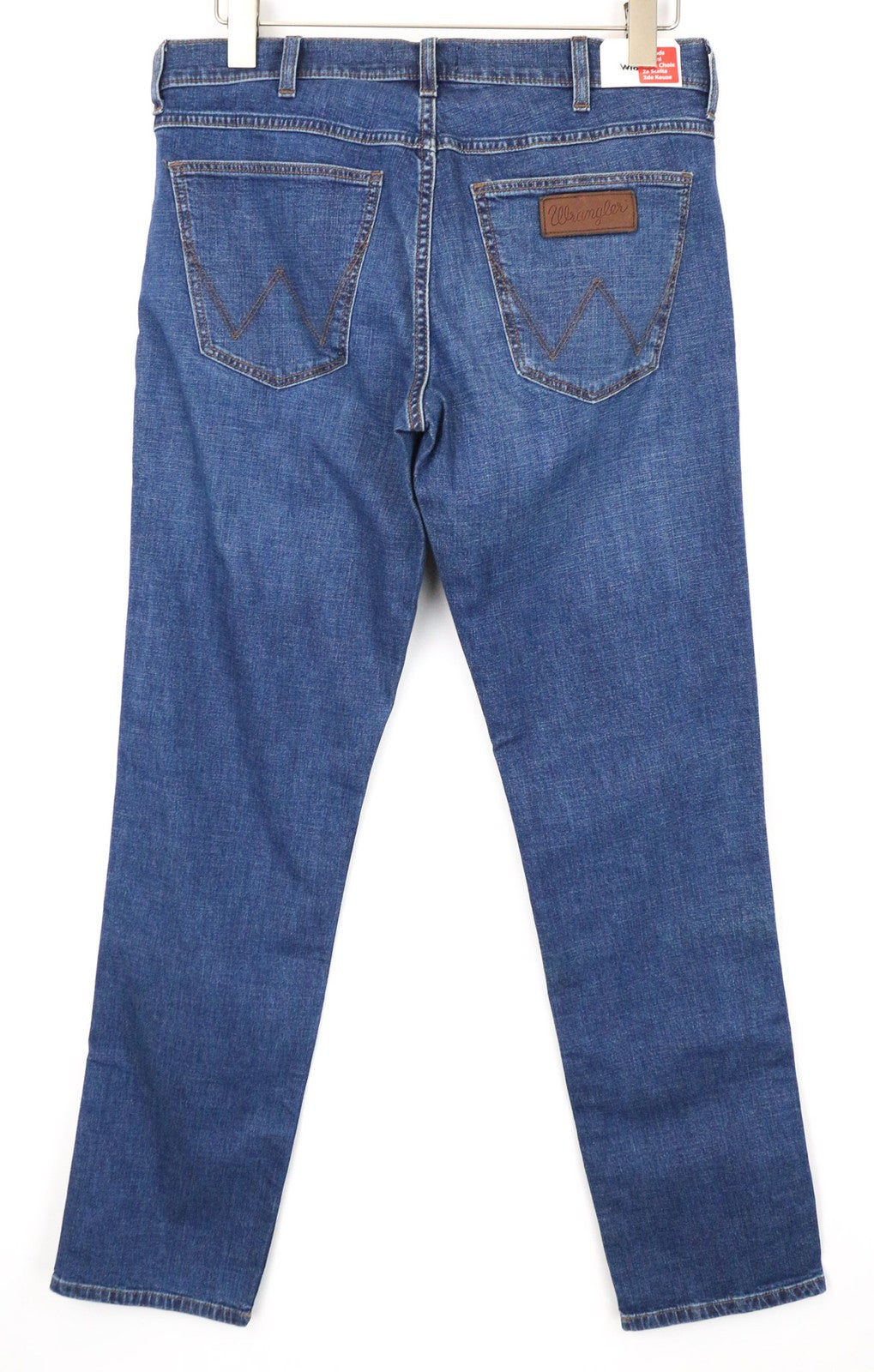 WRANGLER Greensboro Men Jeans W31/L34 Straight Wash Blue Cotton Stretch Denim