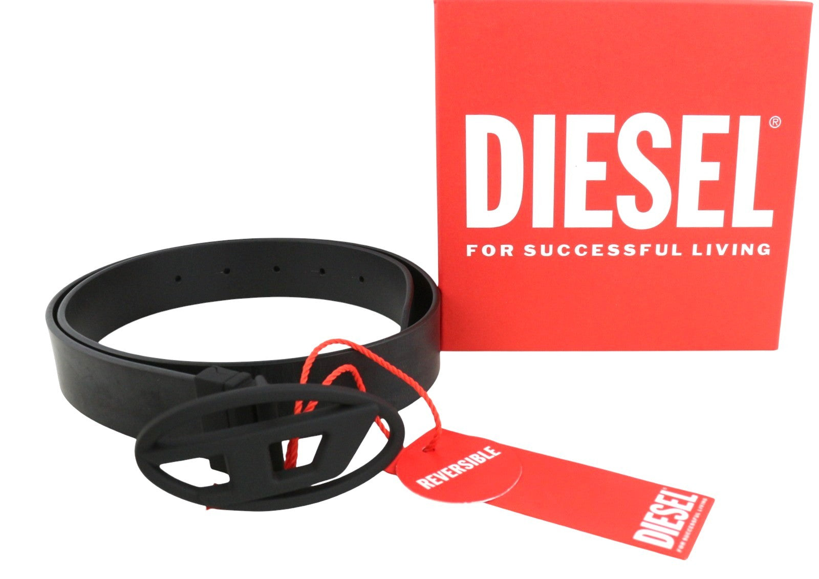 DIESEL B-1DR W Rev II Women Belt 80 CM Black Cow Leather Reversible RRP165