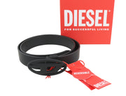 DIESEL B-1DR W Rev II Women Belt 85 CM Black Cow Leather Reversible Buckle