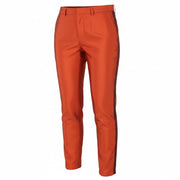 MAISON SCOTCH Women's Trousers S Orange Glossy Sideline Zip Slim Fit