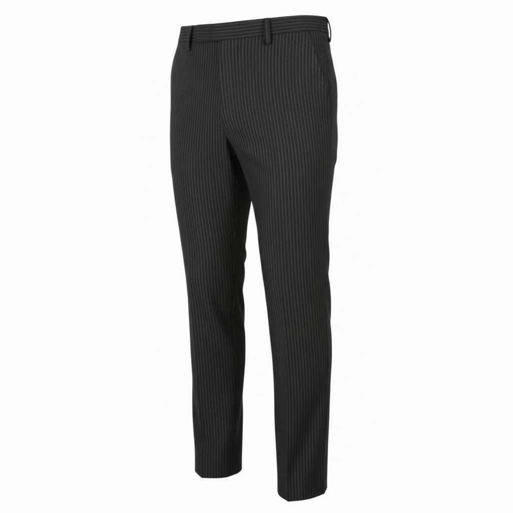 RICHMOND X Men's Trousers 48 / W33 Grey Melange Wool Tapered Pinstripe