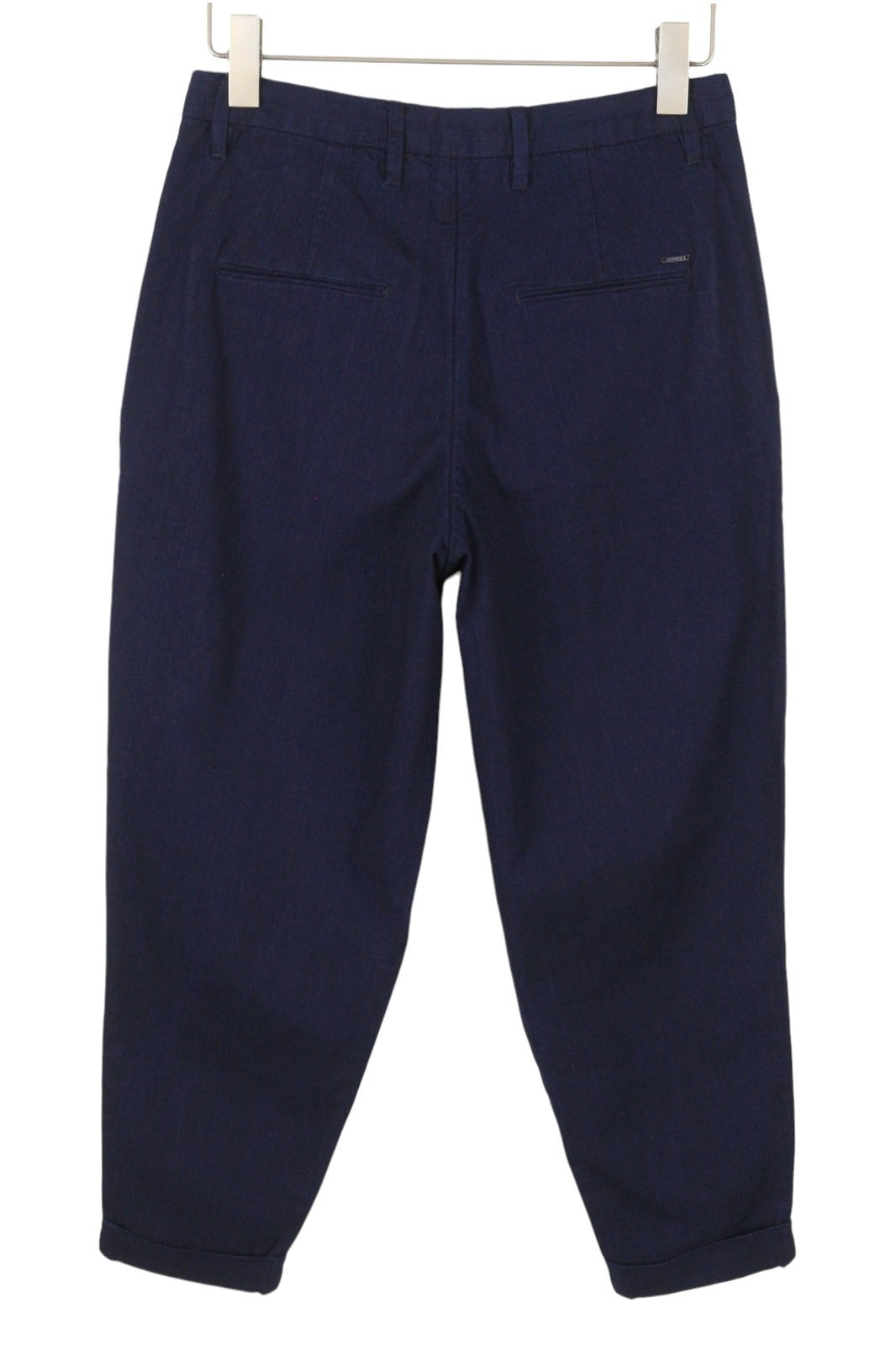 SCOTCH & SODA Women's Trousers W26/L32 Navy Pleated Cropped Loose Fit