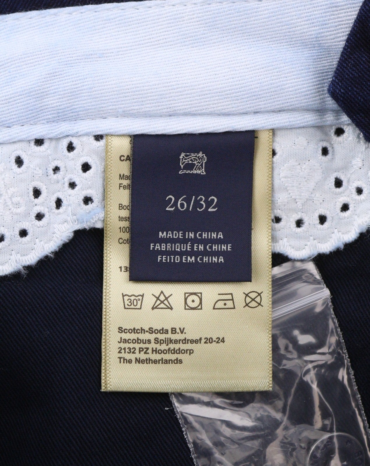 SCOTCH & SODA Women's Trousers W26/L32 Navy Pleated Cropped Loose Fit