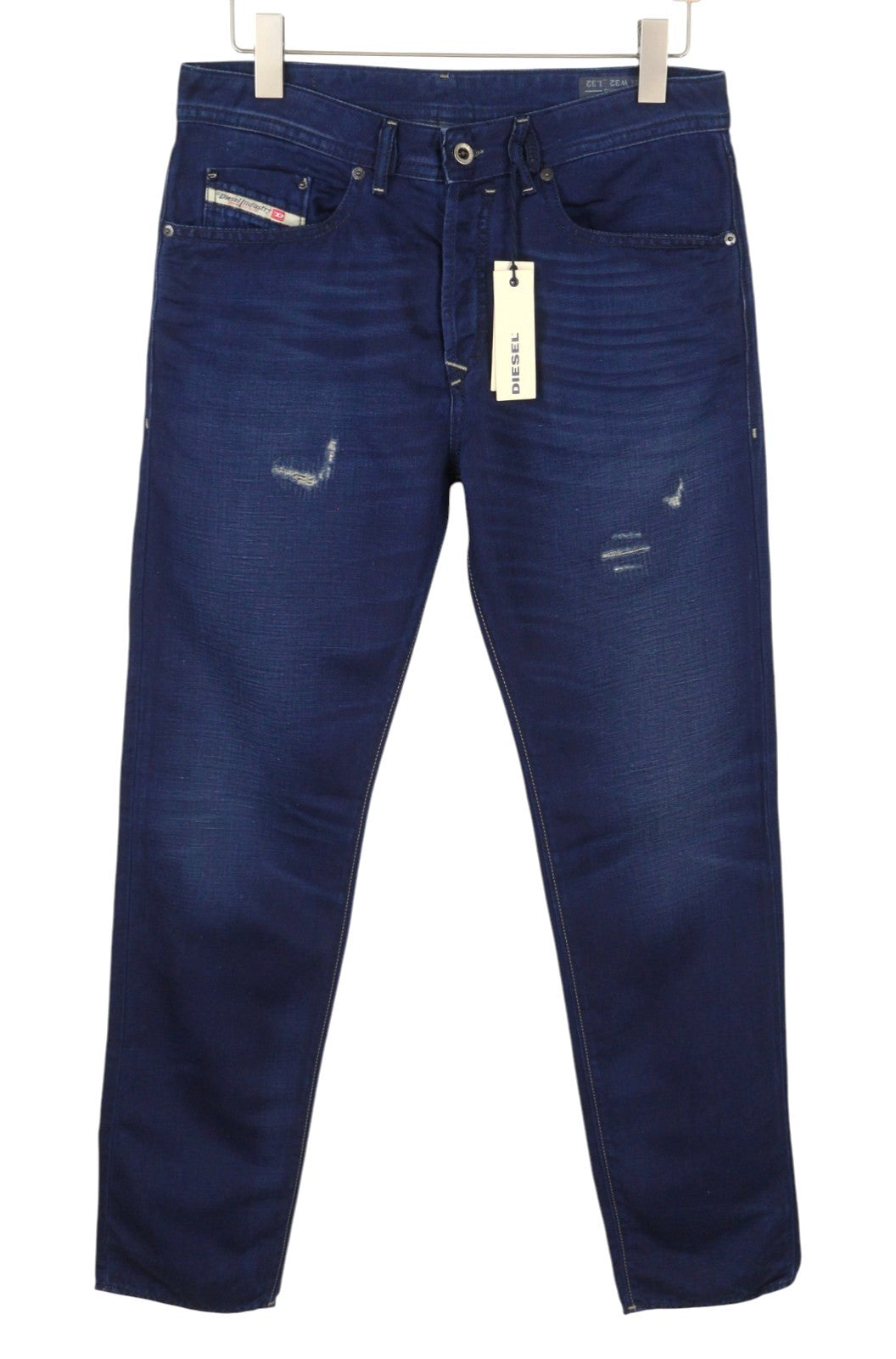 DIESEL Buster 0665T Men's Jeans W32/L32 Blue Worn Regular Slim Tapered