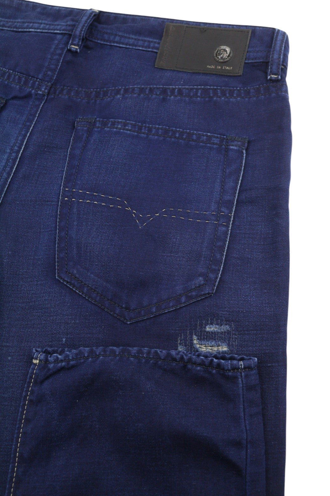 DIESEL Buster 0665T Men's Jeans W32/L32 Blue Worn Regular Slim Tapered