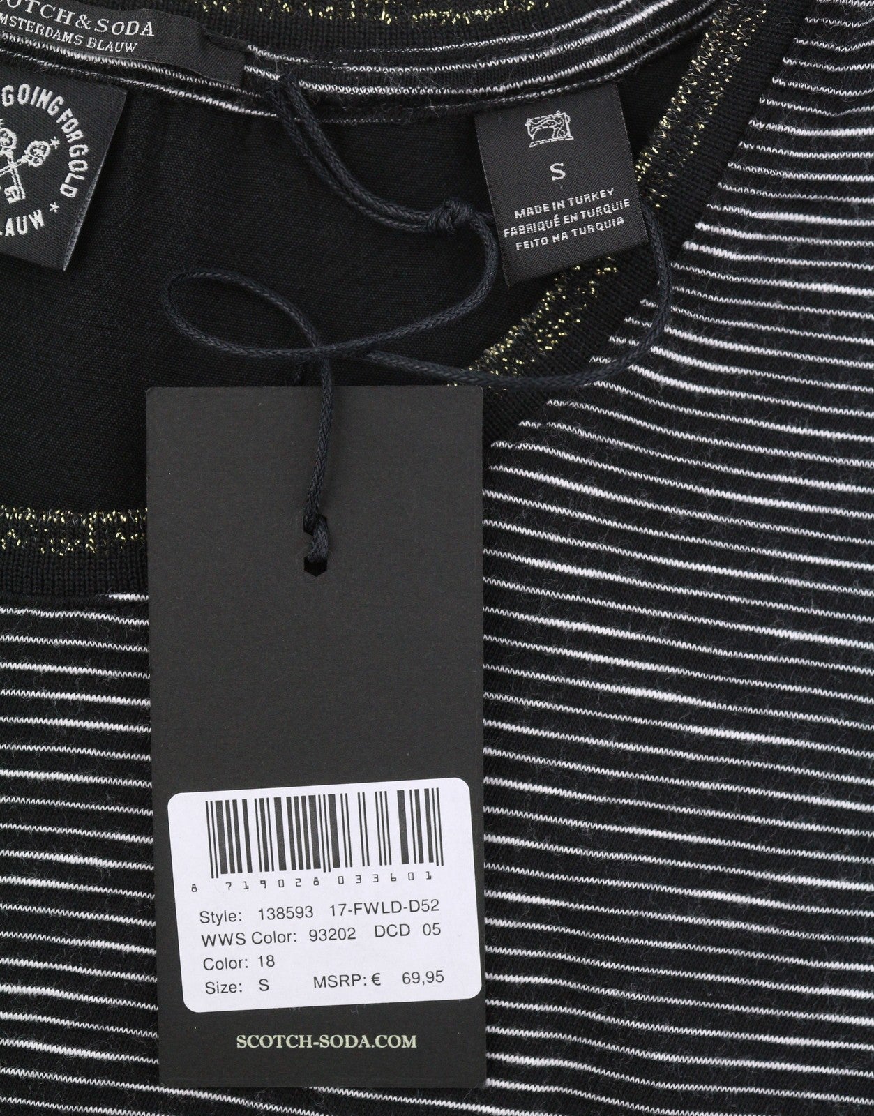 SCOTCH & SODA Women's T-Shirt S Black Stripe Sleeveless Long Back