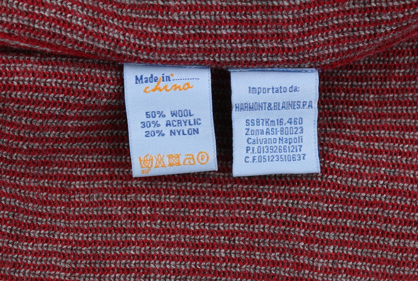 HARMONT & BLAINE Men's Jumper 2XL Red Pattern Wool Blend Knit Pull On