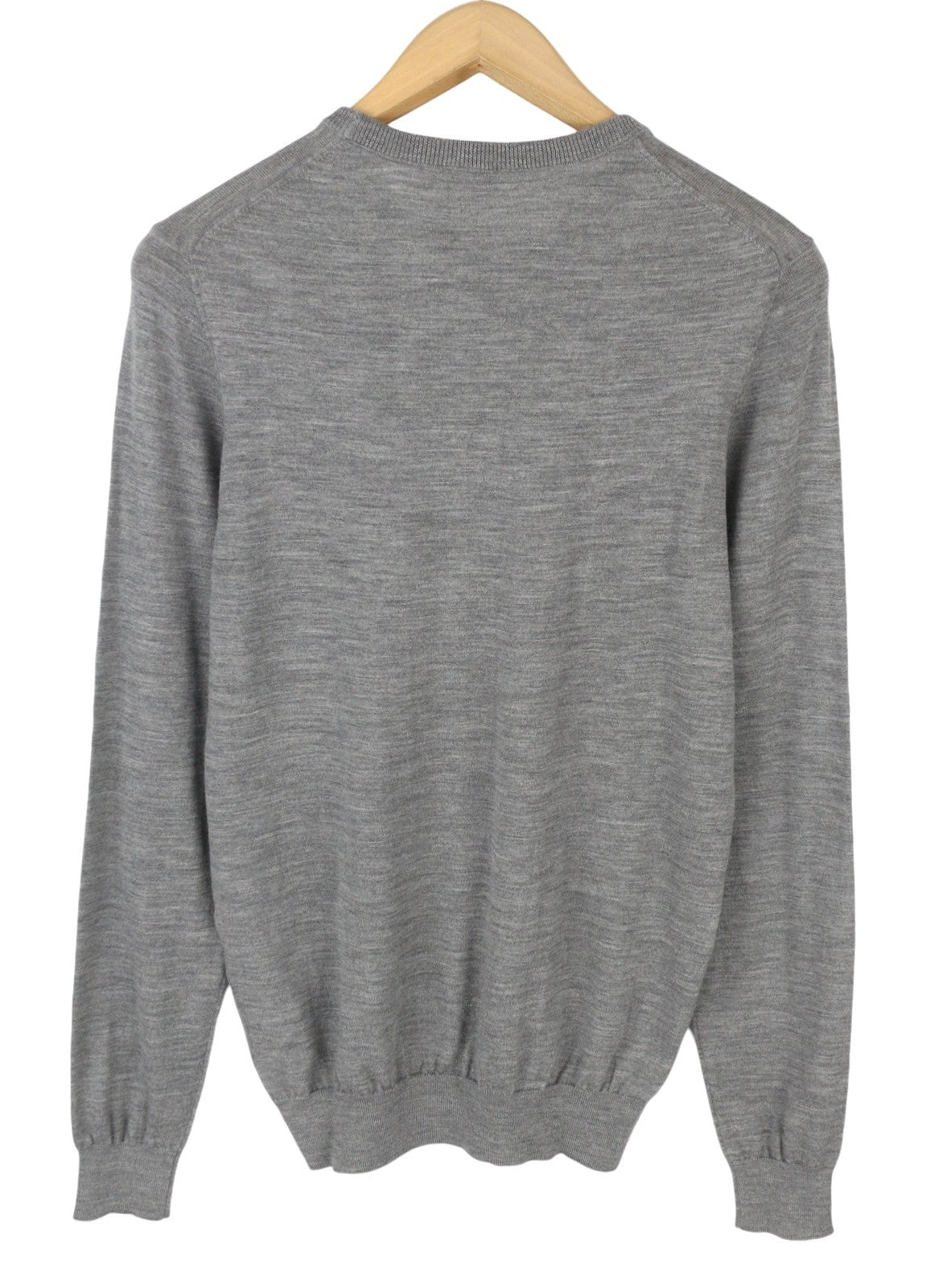 SUITSUPPLY Merino Wool Men's Jumper S Grey Melange Crew Knit Pull On