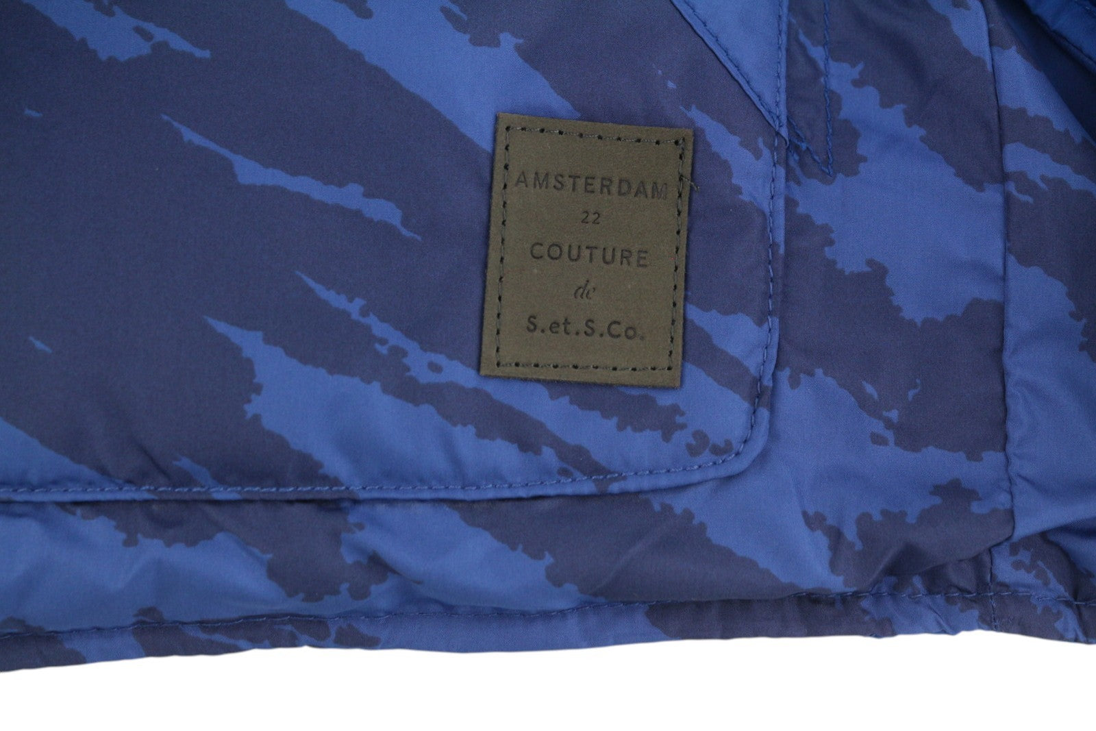 SCOTCH & SODA Men's Waistcoat M Blue Camo Reversible Quilted Two-Tone