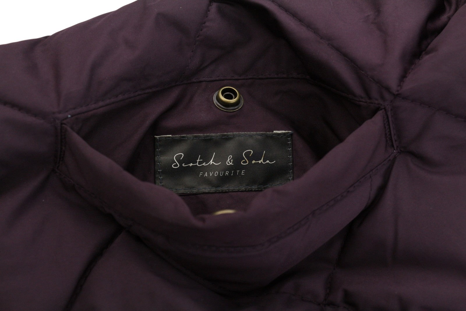 SCOTCH & SODA Men's Jacket S Burgundy Pattern Quilted Padded Snap Button
