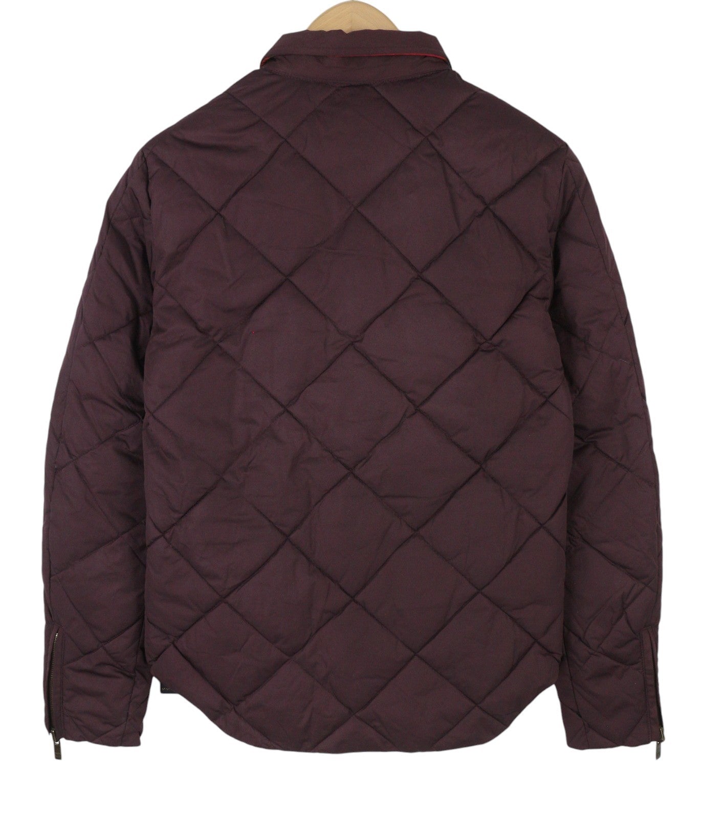 SCOTCH & SODA Men's Jacket S Burgundy Pattern Quilted Padded Snap Button