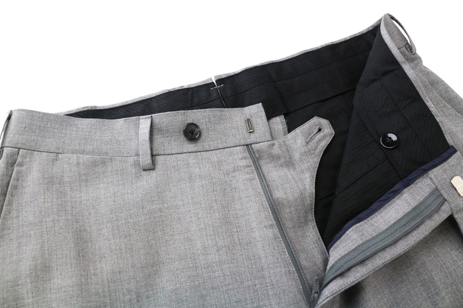 SUITSUPPLY Brescia Men Trousers UK38R Pure Wool Grey Pleated Front Lined Formal