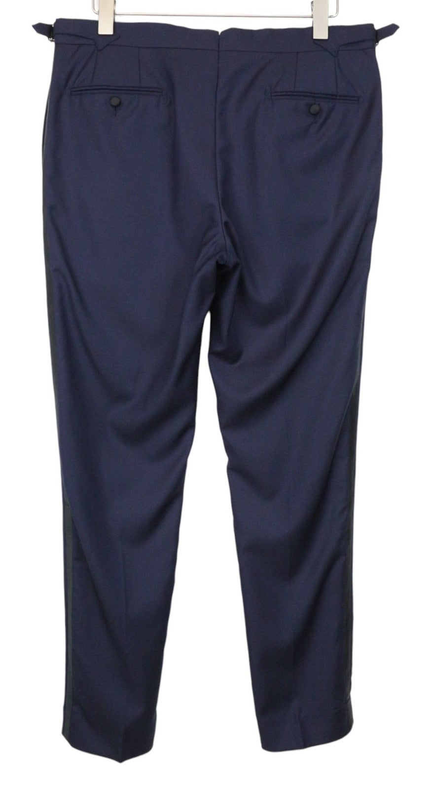 SUITSUPPLY La Spalla Men Suit UK40R Blue Slim 3-Piece Melange Pure Wool Tux