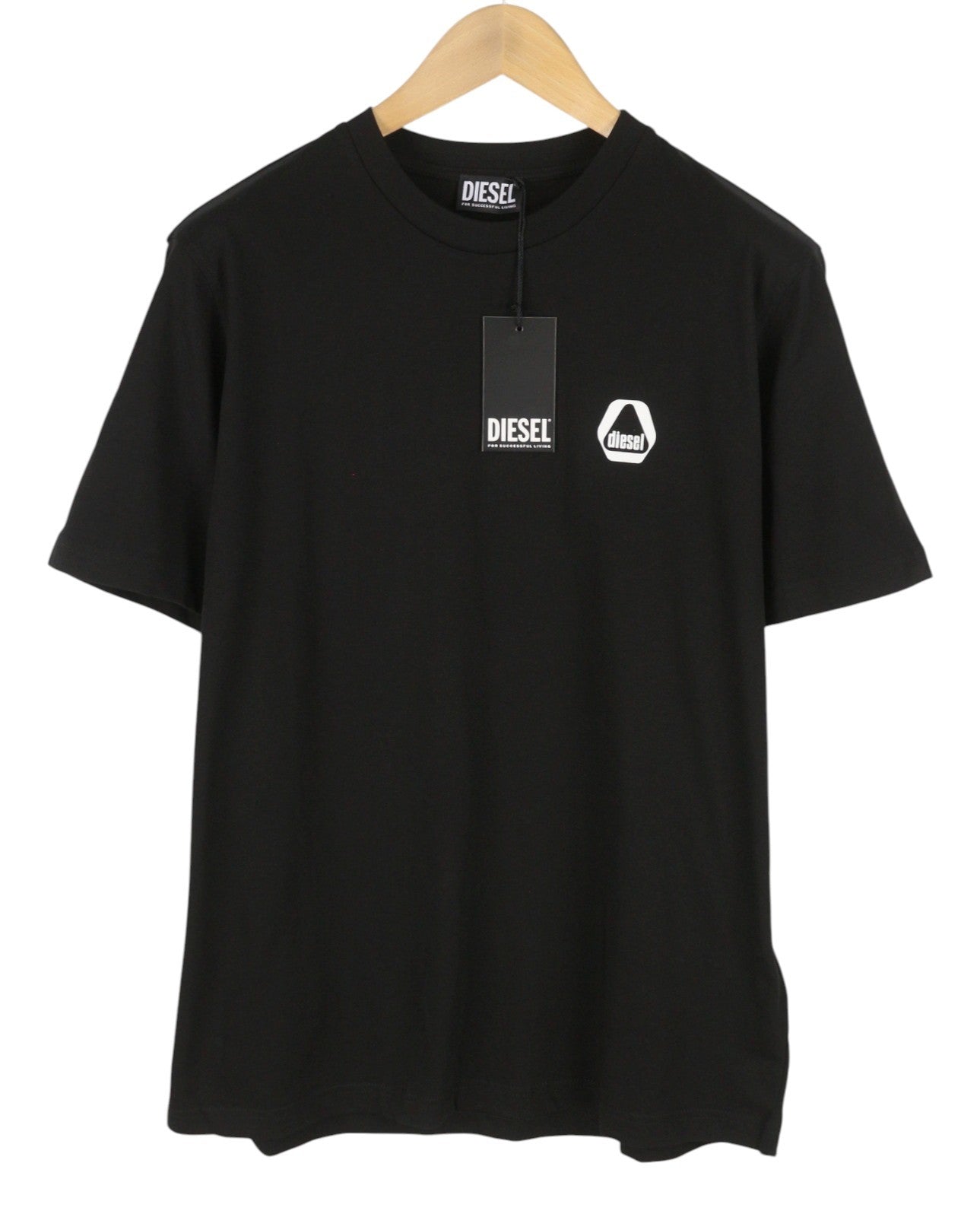 DIESEL T-Just 8-3 Men T-Shirt 2XL Black Crew Neck Cotton Short Sleeved